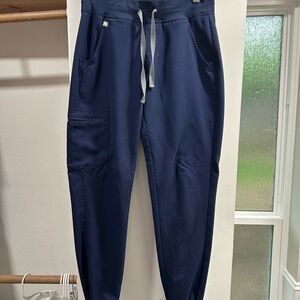 Figs Blue Jogger Scrubs with Drawstring Waist